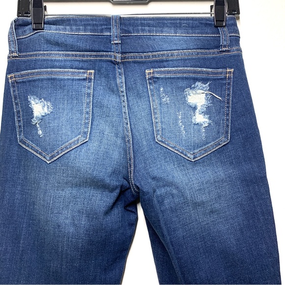 Cello Ultra Distressed Mid-rise Dark Denim Jeans - Picture 6 of 7